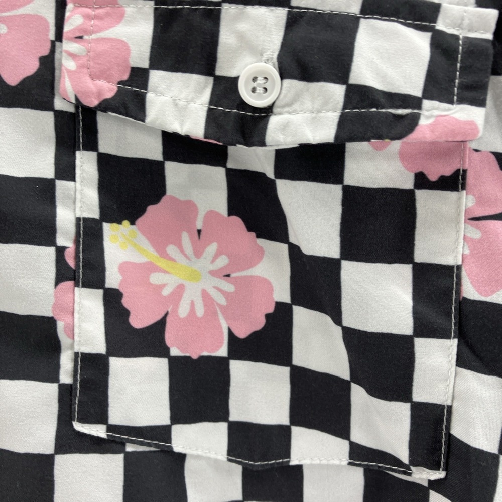 Free Planet Outfit Black Checkers And Flowers Two Piece Size Large Punk Y2K - Picture 5 of 9